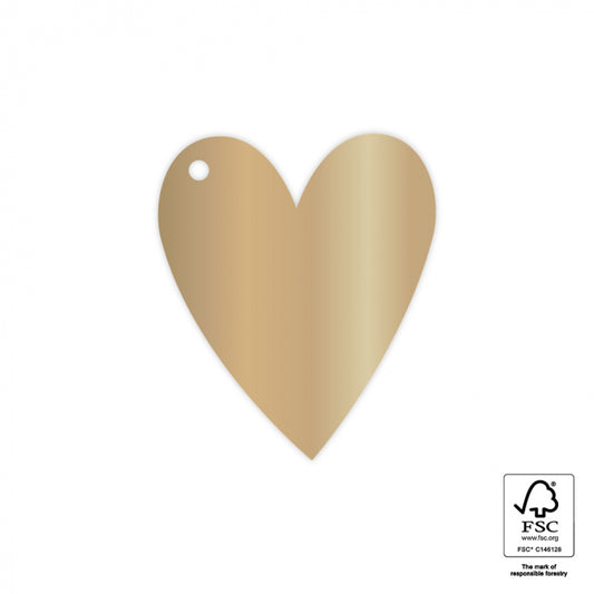 Cadeaulabels Hearts Gold (5 stuks)