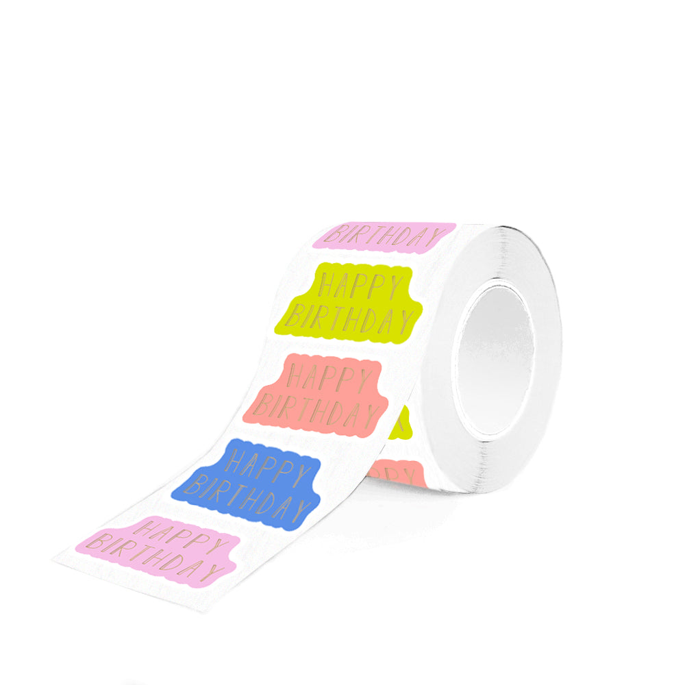 Stickers Multi - Happy Birthday Gold/Light (8 stuks)