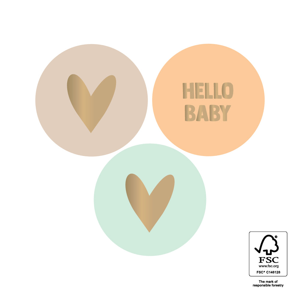Stickers Multi - Hello Baby Peach (6 stuks)