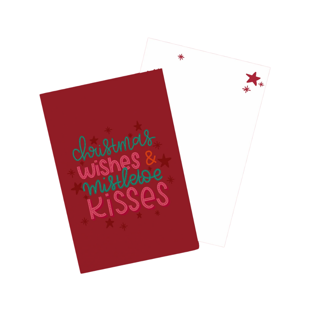 Wenskaart Christmas wishes & mistletoe kisses