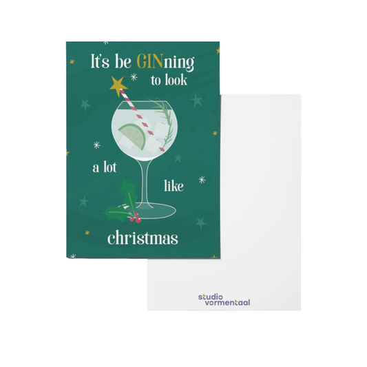 Wenskaart Gin Kerst