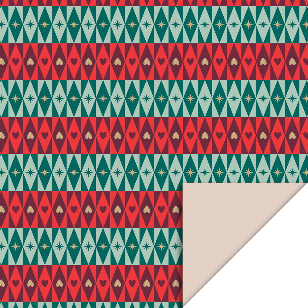 Inpakpapier X-mas - Festive Green - Beige
