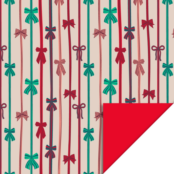 Inpakpapier Bow Parade Beige - Red