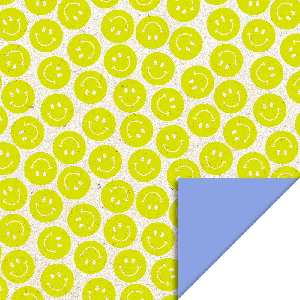 Inpakpapier Smiley Lemon Yellow - Blue