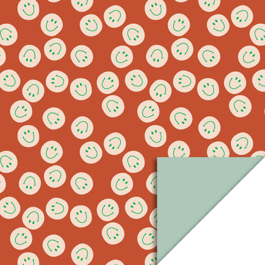 Inpakpapier Smiley Peach - Pistache