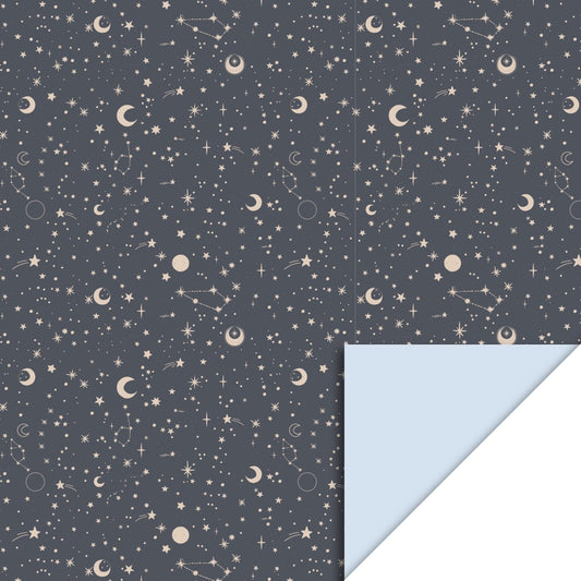 Inpakpapier Galaxy Night Blue - Light Blue