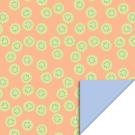 Inpakpapier Smiley Orange - Blue