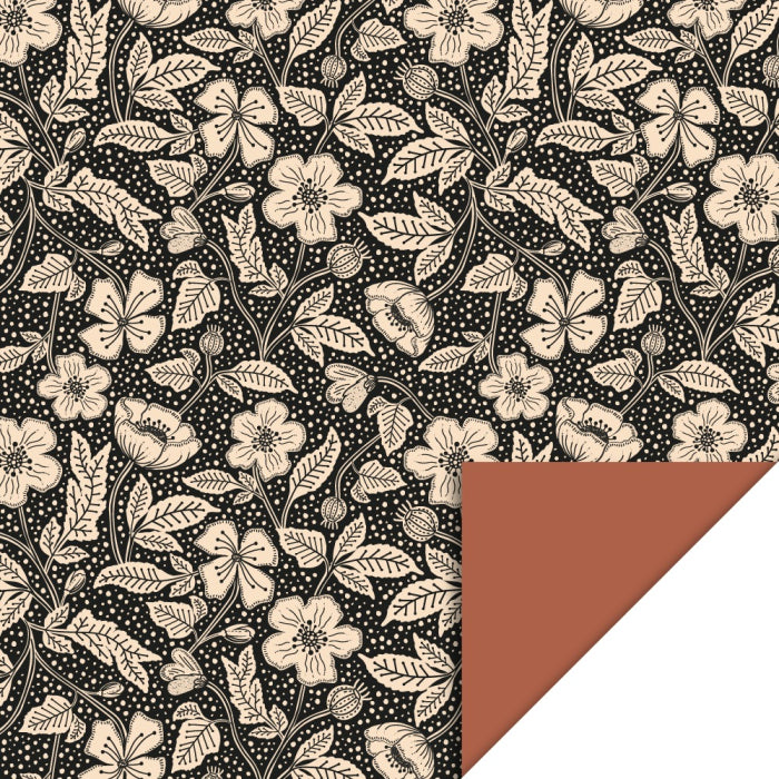 Inpakpapier Poppy Black - Chocolate